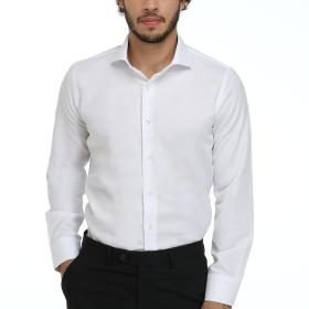 D'S Damat Ak Erkek Slim Fit Pagta-Polýester Uzyn ýeňli Köýnek