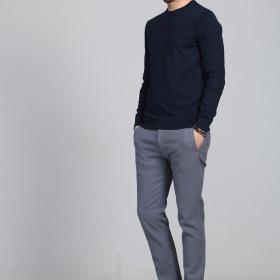Ramsey Gara, gök Erkek Uzyn ýeňli Regular Fit Switer