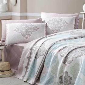 Ev & Ev Home Açyk gök Komplekt ýorag-düşek ýassyk daşlygy 200*230-220*240-50*70