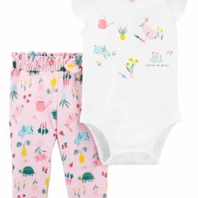 Carter's ak,gülgüne gyz bäbek komplekt