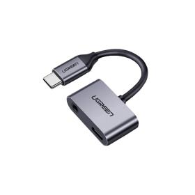 ADAPTER FOR MOBILE PHONE UGREEN CM193 TYPE-C TO TYPE-C + AUX/SILVER [50596]