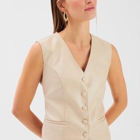 Sateen бежевая безрукавка женская