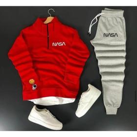 BSJEANS çal-gyzyl sport kostýum erkek we zenan üçin
