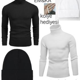 EMKA GİYİM dürli reňkli erkek switer, wodolazka, şapka, kolýe