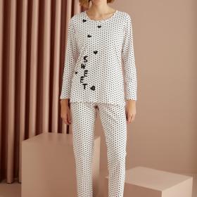 Siyah İnci ak zenan pijama