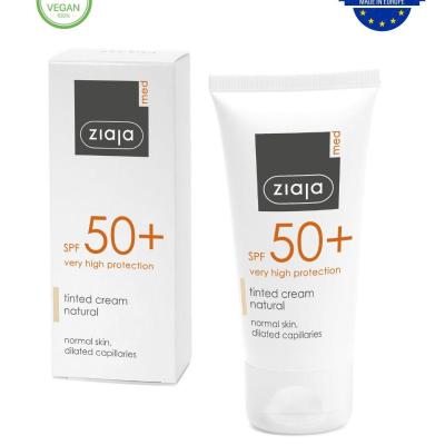 med spf 50+ reňkli gün şöhlesine garşy krem, ​​tebigy / adaty deri üçin 50 ml