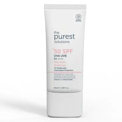 The Purest Solutions Deri heňi deňleşdiriji we meneklere garşy goragly reňkli gün şöhlesinden goraýan krem ​​SPF 50, 50 Ml