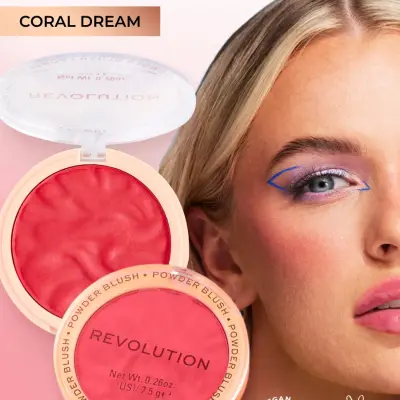 Revolution  Makeup Румяна для лица BLUSHER RELOADED Coral Dream