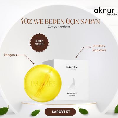 Images ýüz we beden üçin ženşen sabyny poralary kiçeldýär