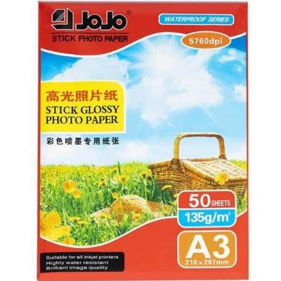 Jojo A3 Arkasy kleýli foto kagyzy sticker 135gr paçkada 50sany
