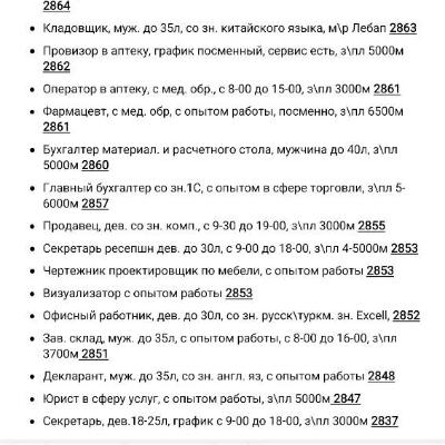 Кадровое агентство "Даянч" Täze boş iş orunlary.
