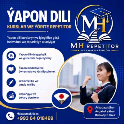 Ýapon dili kurslar we ýörite repetitor