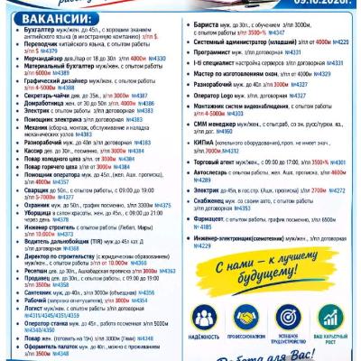 Вакансии от кадрового агентства Даянч